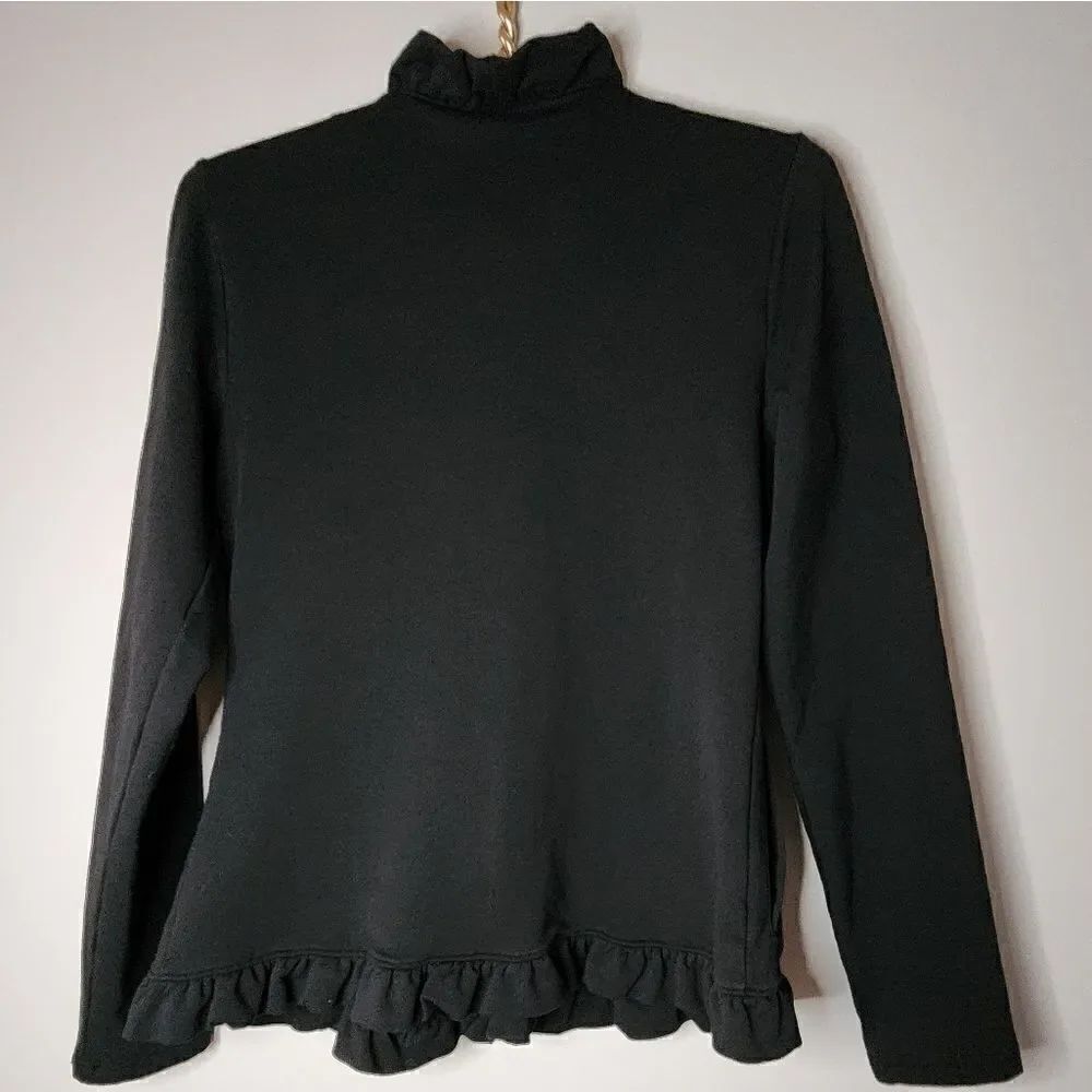MATILDA JANE Women’s Black Ruffle Cardigan/Jacket Size XS Snap Closure - Picture 2 of 7